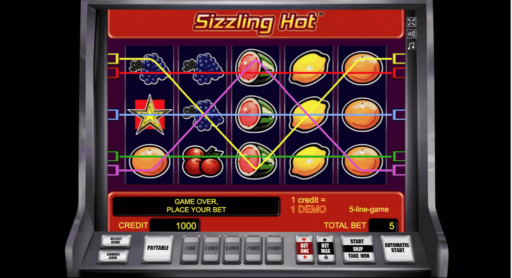 Sizzling Hot Deluxe Free Play in Trial Mode